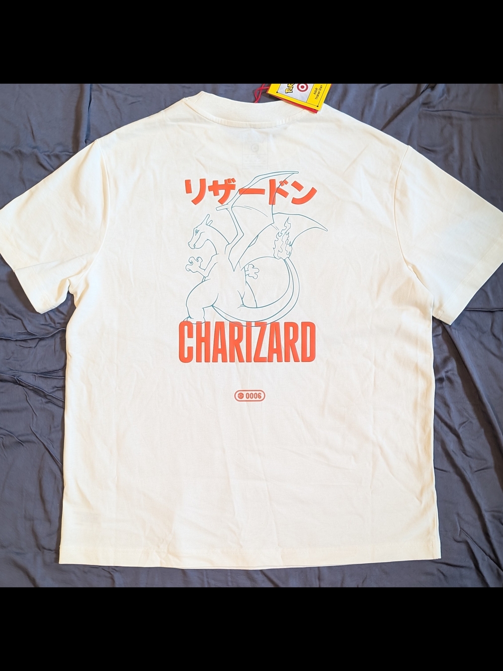 Charizard Pokemon Graphic Tee - Cream with Orange Print, NWT Size XS